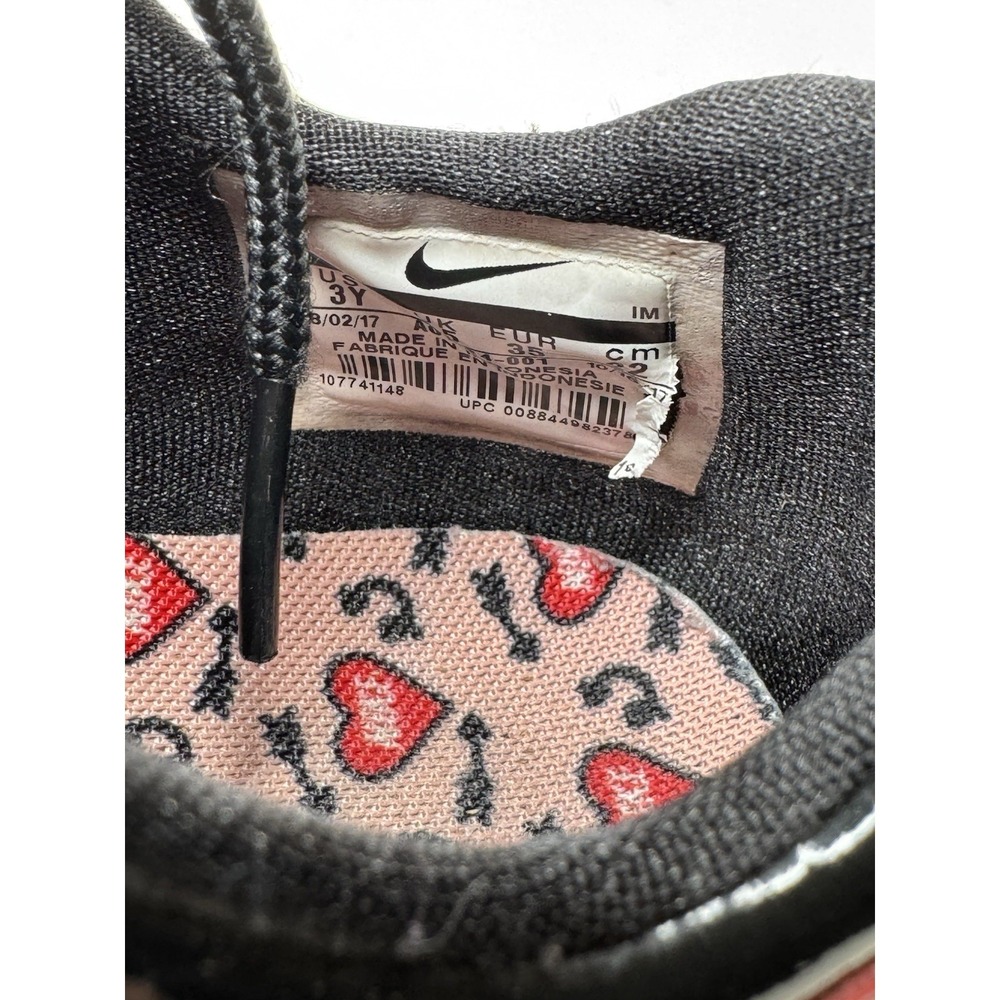 NIKE BLAZER LOW (GS) BLACK RED AO1033 001 KIDS US 3Y Heart Embroidery 2017 - Picture 10 of 10